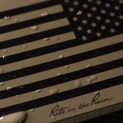Blok vodoodolný RITE IN THE RAIN Notebook malý vlajka USA TAN