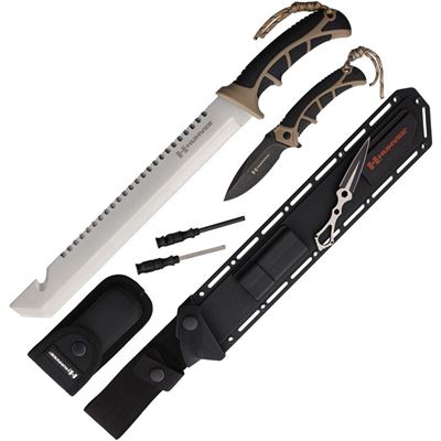 Sada ADVENTURE GEAR mačeta, nože, kresadlo