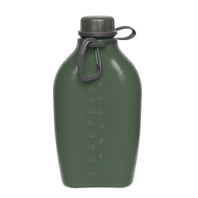 Fľaša plastová EXPLORER 1l s karabínou OLIVE GREEN