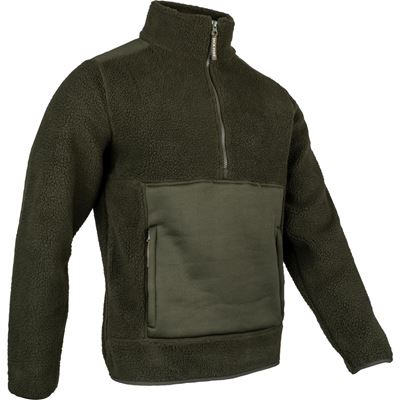 Mikina SHERPA FLEECE PULLOVER ZELENÁ