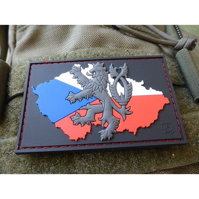 Nášivka ČESKÁ REPUBLIKA + LEV plast velcro FAREBNÁ