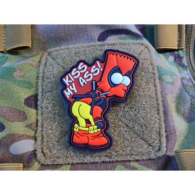 Nášivka KISS MY ASS plast velcro