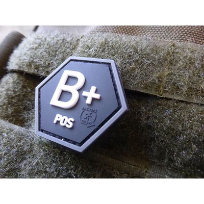 Nášivka hexagon krv B POS plast ČIERNA SWAT