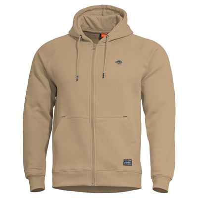 Mikina PHAETON ZIP s kapucňou TAN BROWN