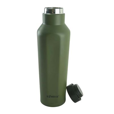 Šesťhranná fľaša MILITARY izolovaná NEREZ 500ml ZELENÁ