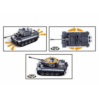 Stavebnica ťažký tank PANZERKAMPFWAGEN VI TIGER RC na diaľkové ovládanie Sluban M38-B0851 4