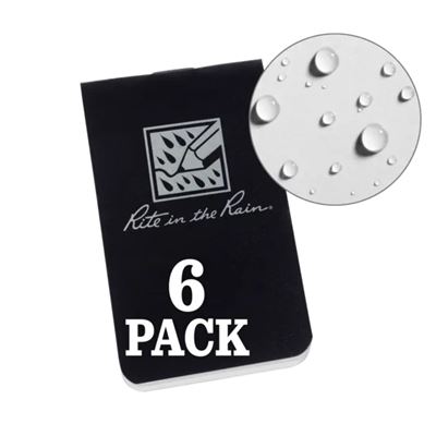 Blok vodoodolný On-The-Go 6 kusov ČIERNY