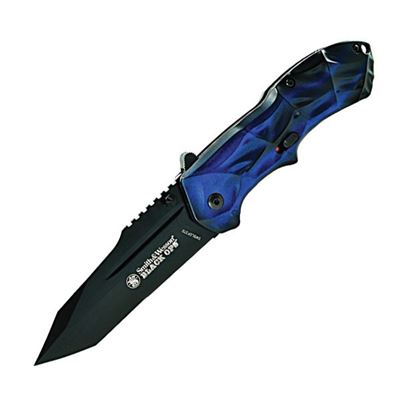 Nôž zatvárací modro-čierny tantoo
