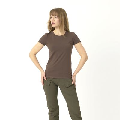 Tričko dámske ORGANIC SLIM EARTH BROWN