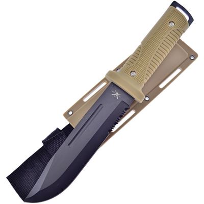 Nôž TAC-XTREME BOWIE s kombinovaným ostrím PIESKOVÝ